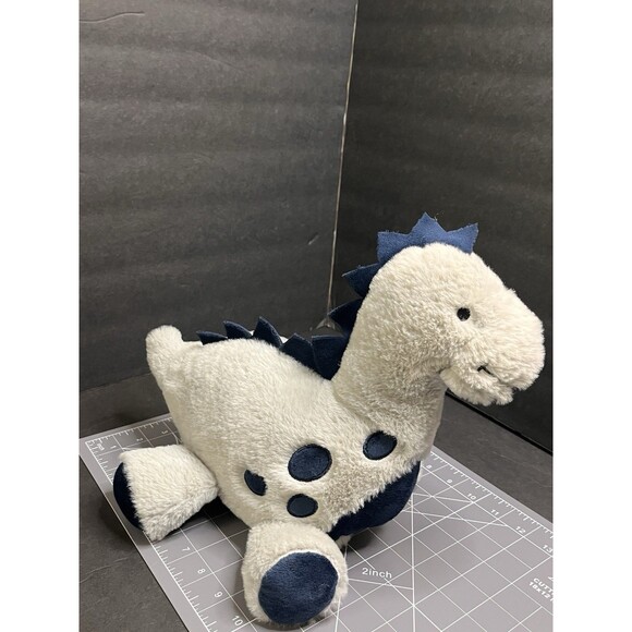 Lambs & Ivy Baby Dino Blue/Gray Plush Dinosaur Stuffed Animal Toy Plush Spike - Picture 2 of 10